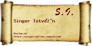Singer István névjegykártya